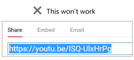 اگر کد جاسازی شما با "http" شروع شود، ویدیوی شما با موفقیت جاسازی نخواهد شد.
