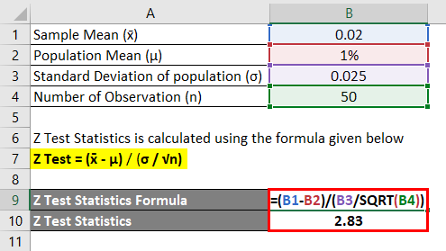 Z فرمول آمار آزمون مثال 2-2